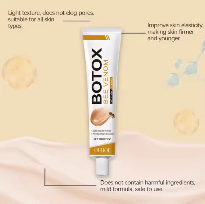 OUHOE Bee Venom Botox Wrinkle Cream — Natural Face Lifting & Anti-Aging Firming Cream | Erase Fine Lines | 20g    كريم OUHOE بوتوكس سم النحل لمكافحة التجاعيد — رفع طبيعي للوجه وشد البشرة | يمحو الخطوط الدقيقة | 20 جرام