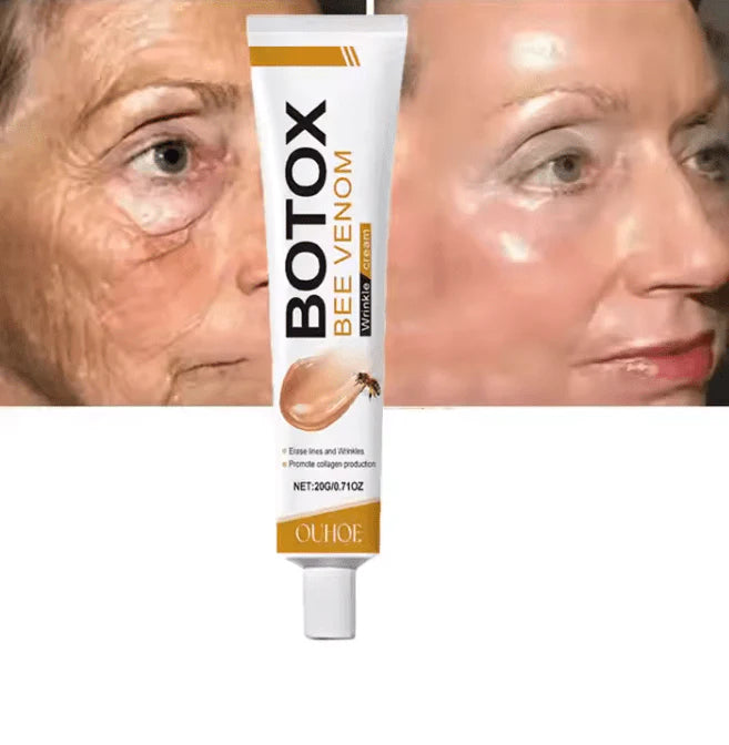 OUHOE Bee Venom Botox Wrinkle Cream — Natural Face Lifting & Anti-Aging Firming Cream | Erase Fine Lines | 20g    كريم OUHOE بوتوكس سم النحل لمكافحة التجاعيد — رفع طبيعي للوجه وشد البشرة | يمحو الخطوط الدقيقة | 20 جرام