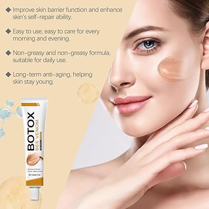 OUHOE Bee Venom Botox Wrinkle Cream — Natural Face Lifting & Anti-Aging Firming Cream | Erase Fine Lines | 20g    كريم OUHOE بوتوكس سم النحل لمكافحة التجاعيد — رفع طبيعي للوجه وشد البشرة | يمحو الخطوط الدقيقة | 20 جرام