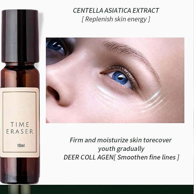 Time Eraser Under Eye Serum — Instantly Fades Dark Circles, Puffiness & Fine Lines | Anti-Aging Roll-On | 1سيروم تايم إيريزر لمنطقة العين — يُخفي الهالات الداكنة والانتفاخ وخطوط التعبير فوراً | رول-أون مضاد للشيخوخة | 10 مل0ml